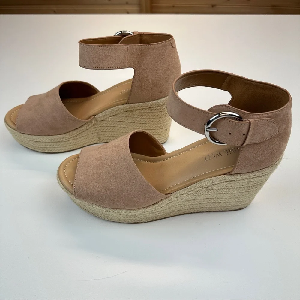 Nine West Adell Espadrille Blush Wedge Sandal Size 10 - Picture 5 of 12